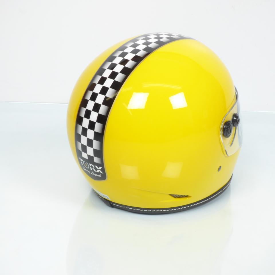 Casque pour moto route vintage Torx Barry Legend Racer Yellow Shiny Taille XL jaune