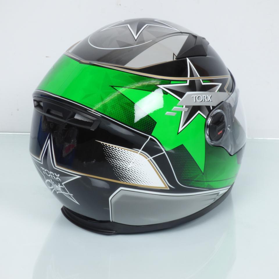 Casque de pour moto integral route Torx Clint pilot vert Taille S avec Sun visor