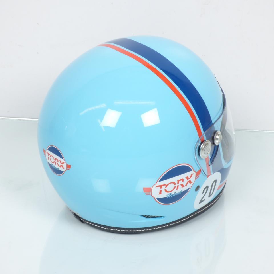 Casque pour moto route vintage Torx Barry Gulf Blue Taille S bleu brillant neuf