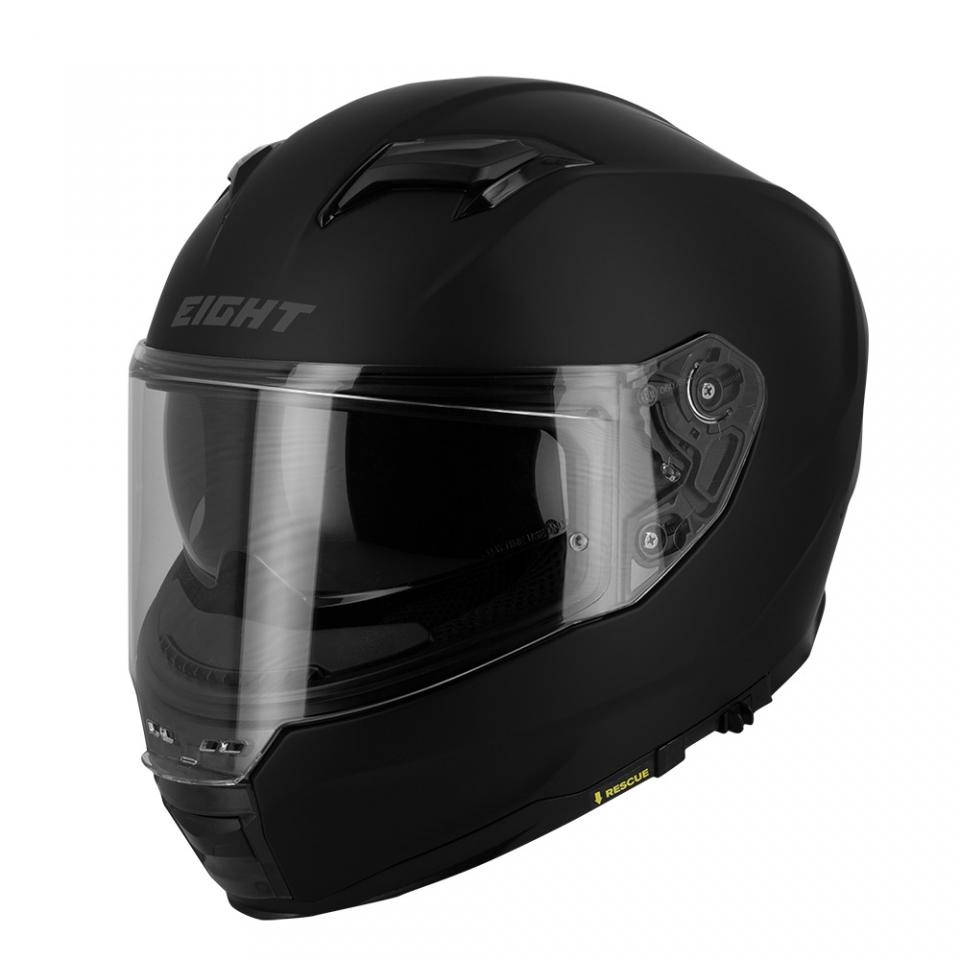 Casque intégral noir mat Taille XL 61-62cm pour homme femme Eight VENGE R S442