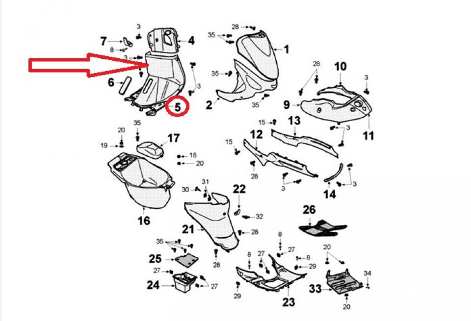 Tablier AR pour scooter Peugeot 50 V-Clic 92112QAGZ000 802330N Noir Occasion