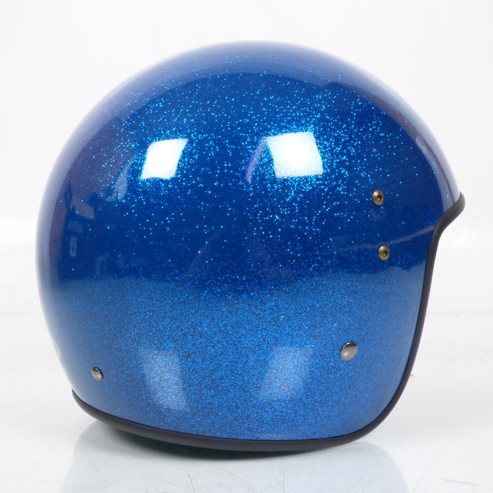 Casque jet UP Taille M Smart glitter blue avec visière solaire pour moto scooter