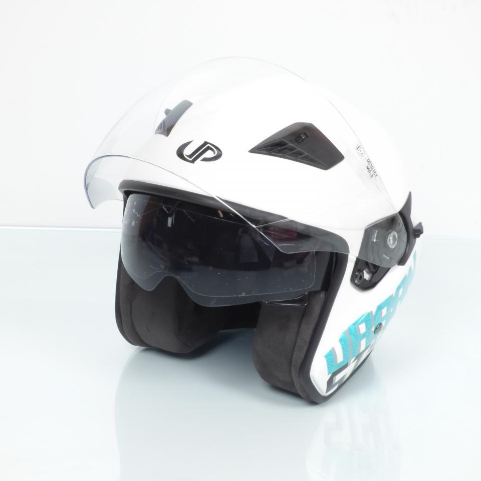 Casque jet UP pour Homme / Femme UP Taille S Suburban White Shiny blue / 55-56cm Neuf