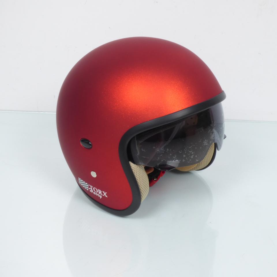 Casque jet pour homme / femme Torx Taille XL Harry Glitter Matt rouge mat Neuf