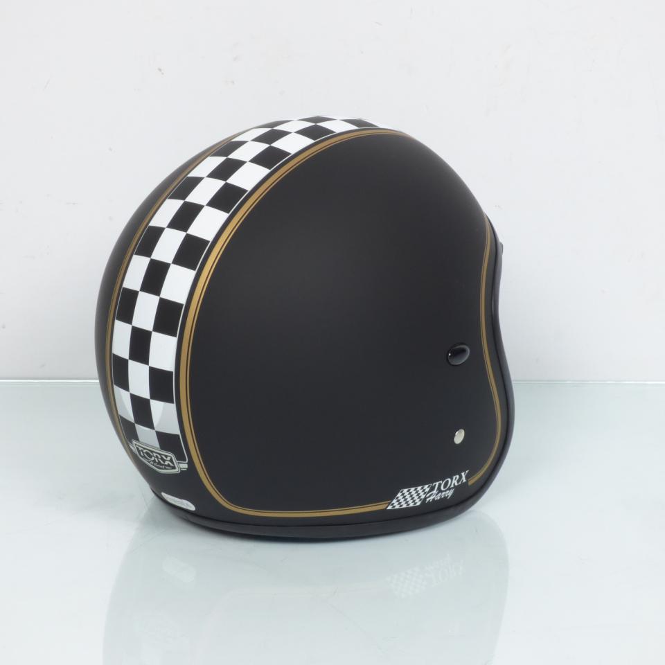 Casque jet noir mat adulte Torx Harry Flag Racer Taille XL écran solaire pour moto