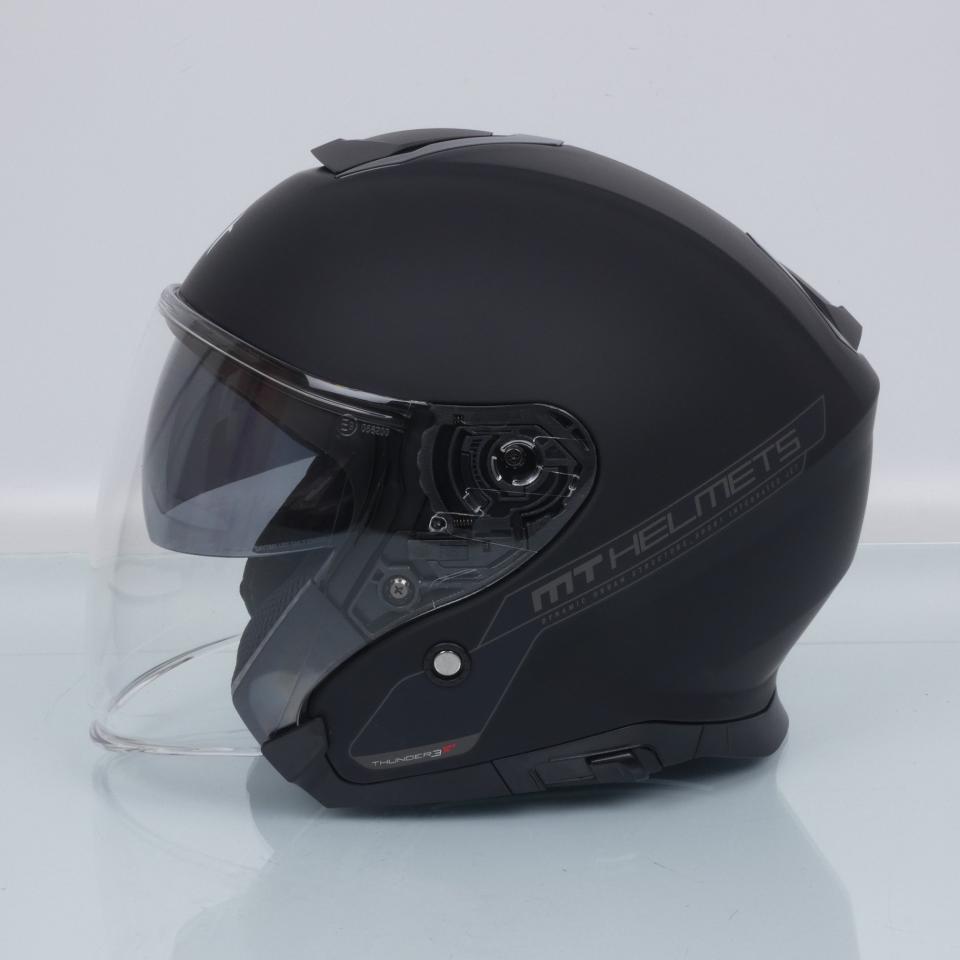 Casque jet MT Helmets Thunder 3 SV noir mat homme femme Taille L 59-60cm pour scooter