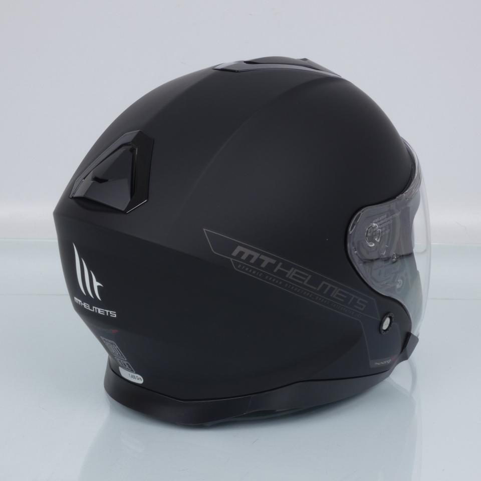 Casque jet MT Helmets Thunder 3 SV noir mat homme femme Taille L 59-60cm pour scooter