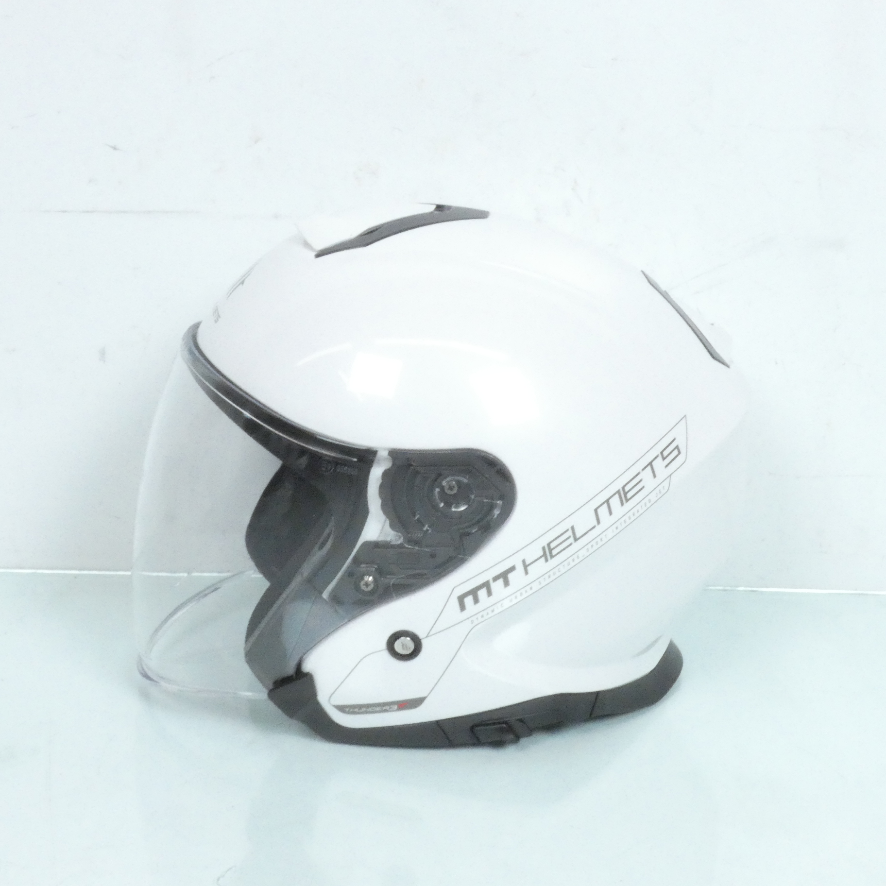 Casque jet pour homme femme MT Helmets Thunder 3 SV XXXL 3XL blanc 65 à 66cm