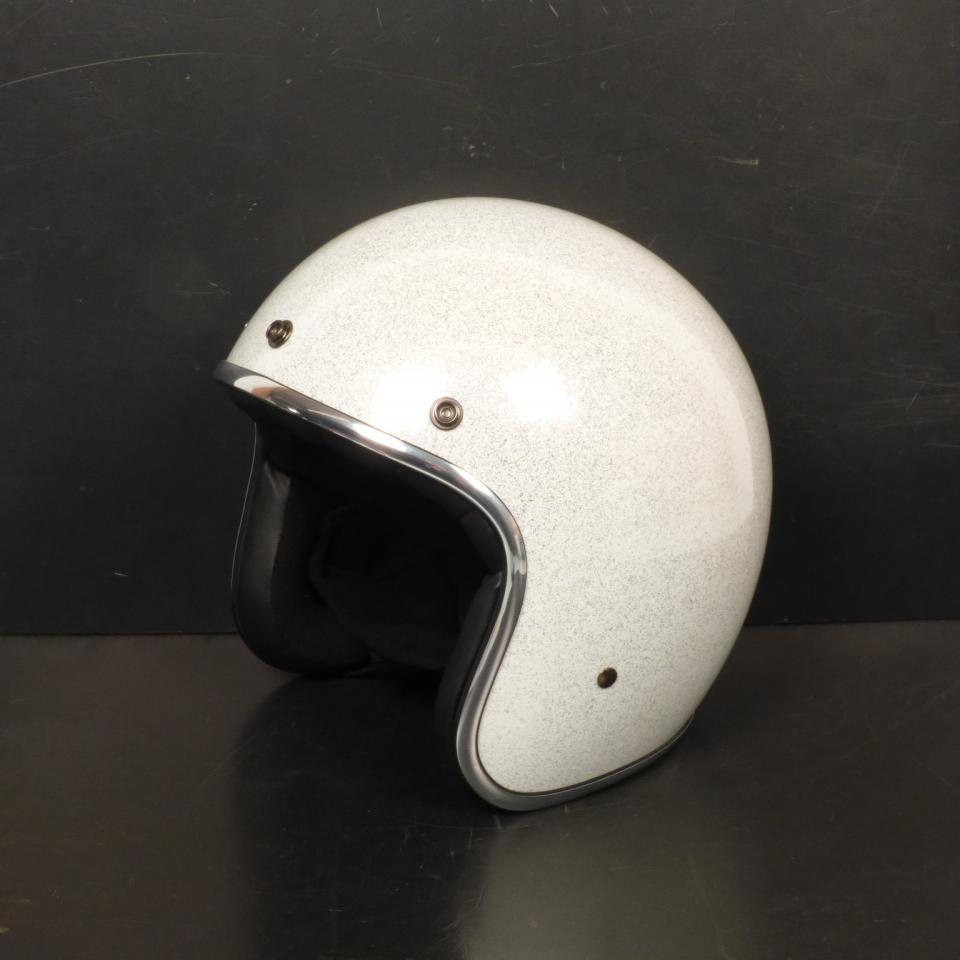 Casque jet blanc brillant taille XL style vintage Noend TRIBUTE GLITTER mobylette
