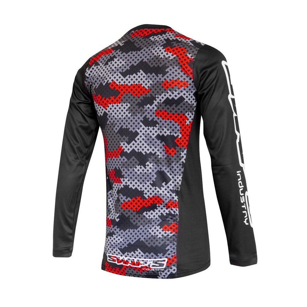 T-Shirt maillot Swaps Camo Kid rouge pour moto cross enduro Taille L Enfant Neuf