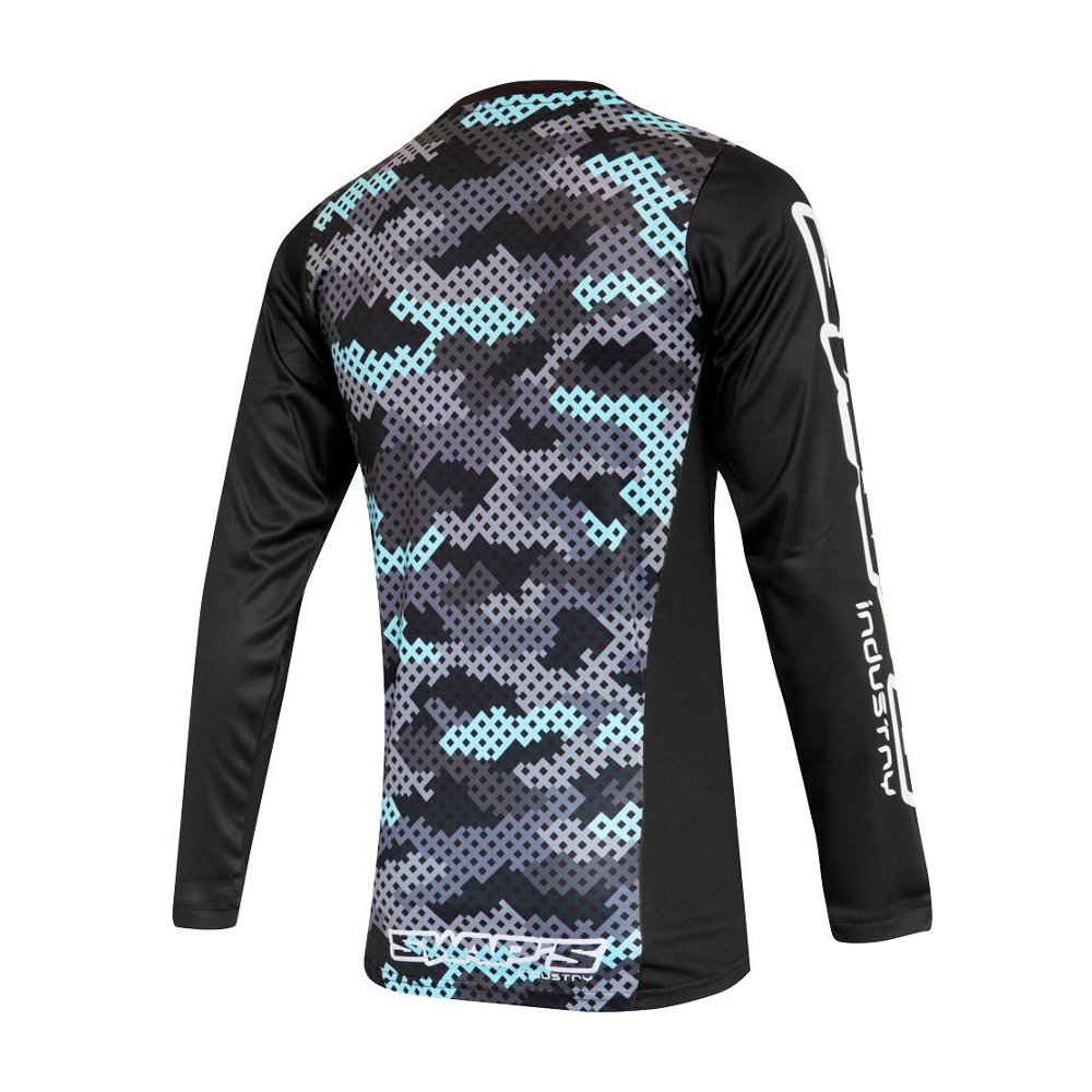 T-Shirt maillot Swaps Camo Kid bleu pour moto enduro cross Taille L enfant Neuf