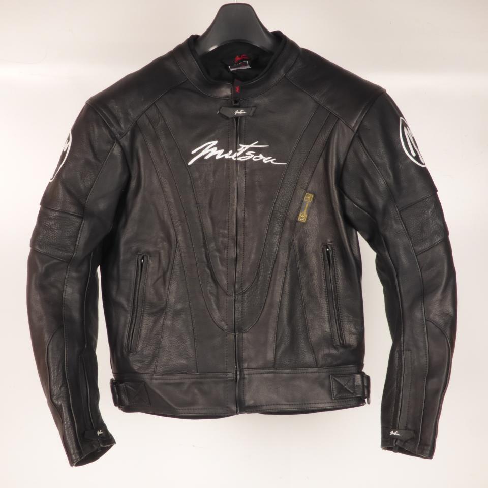 Blouson veste pour moto scooter cuir Mitsou Homme XS Super Sport noir blanc Neuf