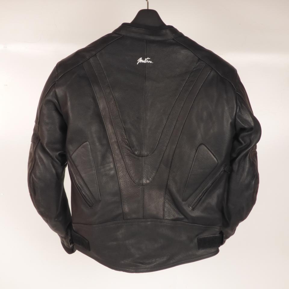 Blouson pour moto cuir route Mitsou Taille XL homologué CE Super Sport noir/blanc