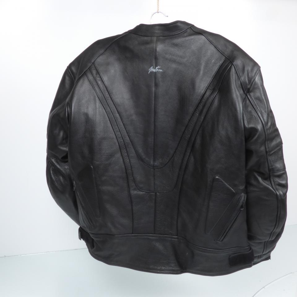 Blouson pour moto cuir route Mitsou Taille XL homologué CE Super Sport noir/blanc