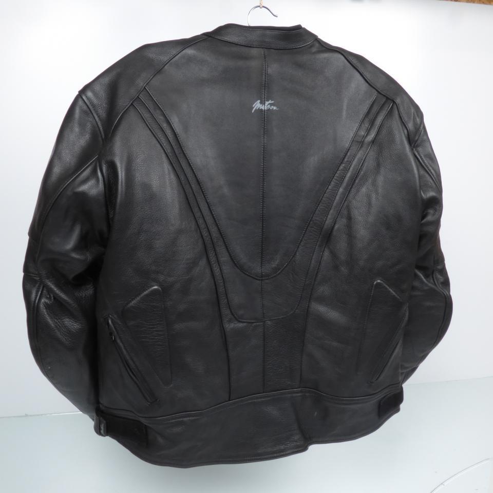 Blouson pour moto cuir route Mitsou Taille XL homologué CE Super Sport noir/blanc