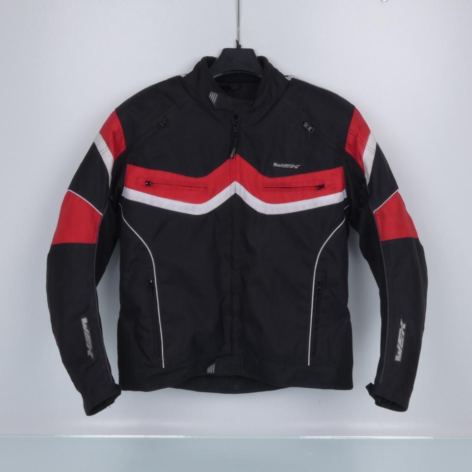 Blouson moto textile toute saison pour homme Wex Taille XL noir rouge blanc Neuf