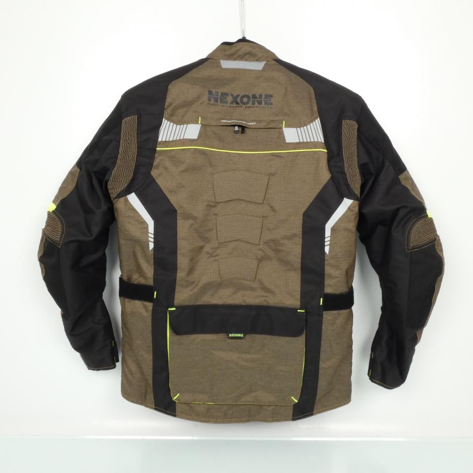 Blouson moto Nexone Touring Adventure kaki noir jaune fluo pour homme Taille L