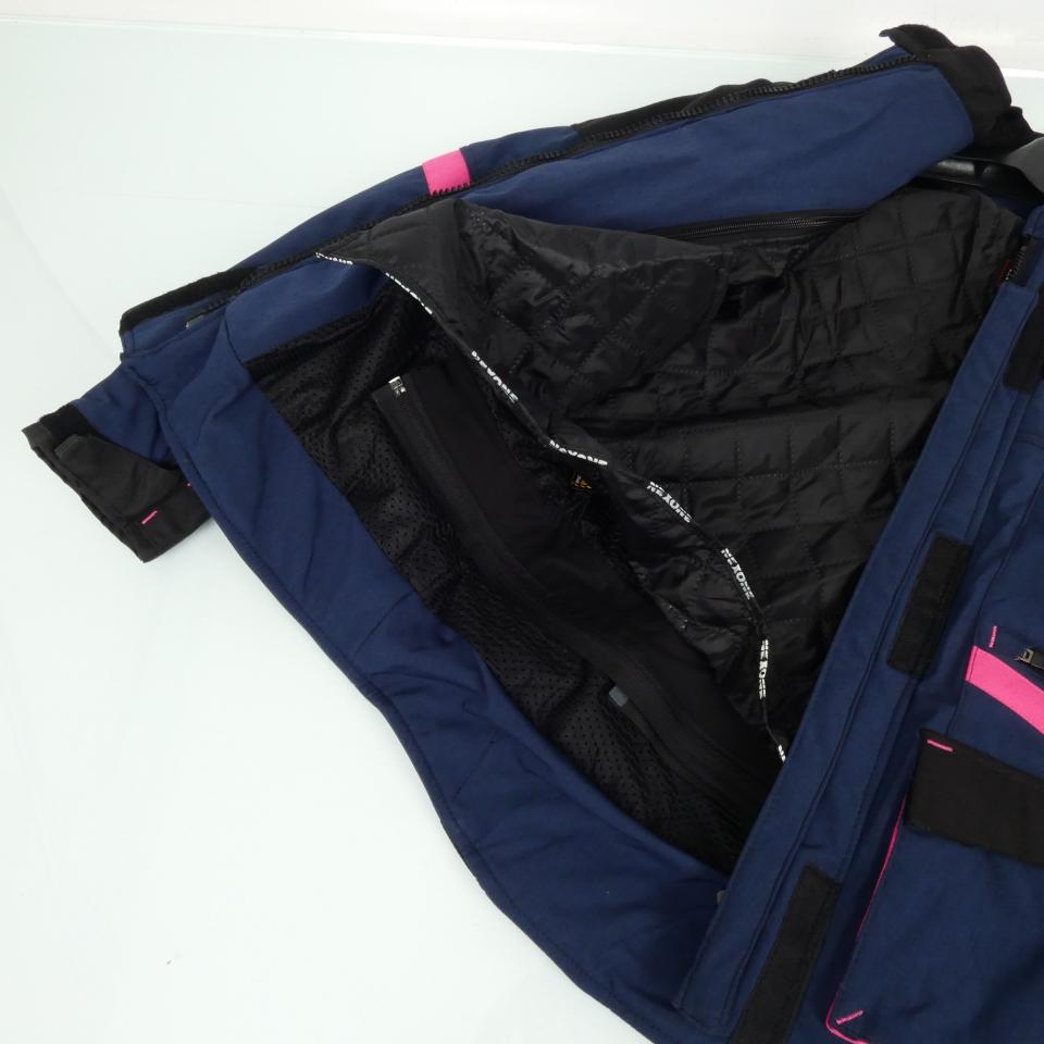 Blouson moto Nexone Adventure touring bleu noir rose pour femme Taille L Lady
