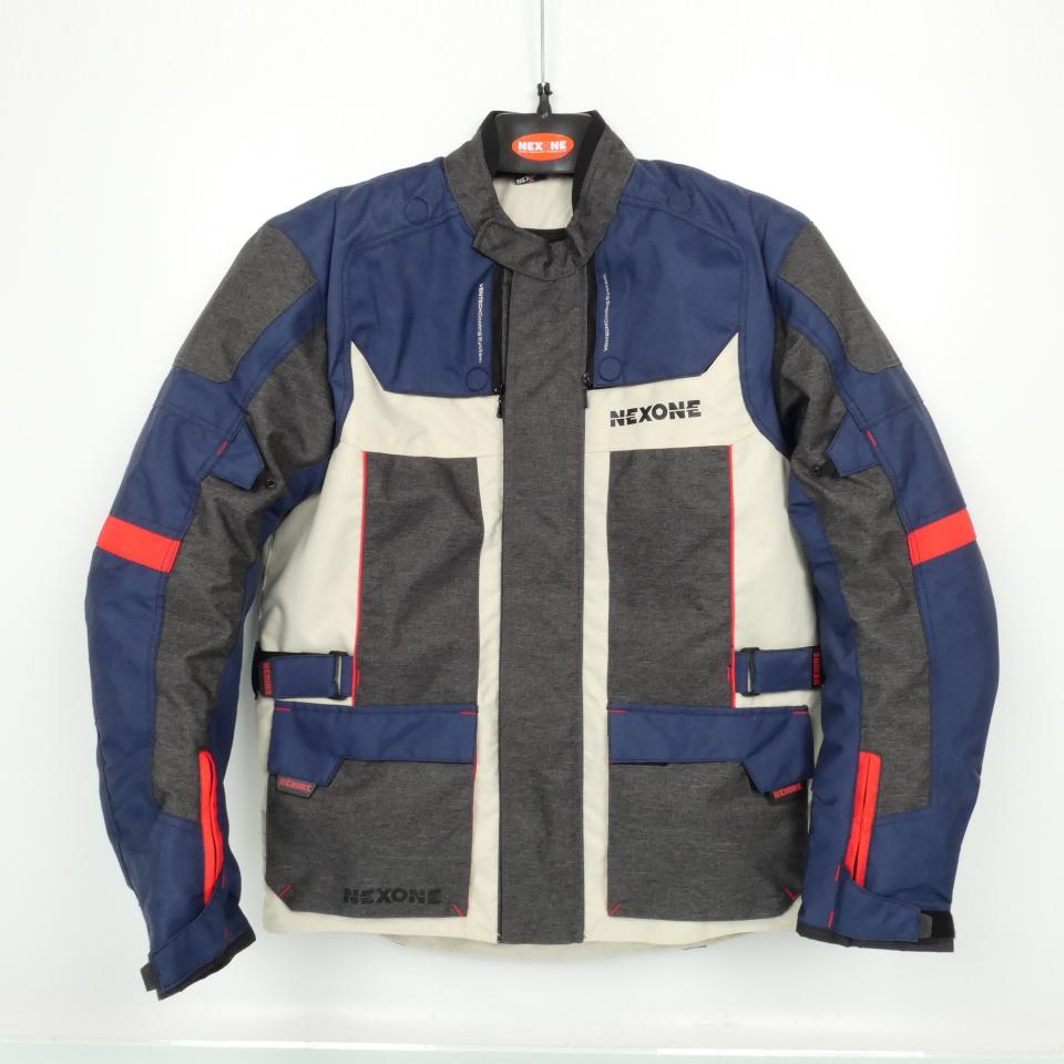 Blouson moto Nexone Touring Adventure beige bleu gris pour homme Taille L