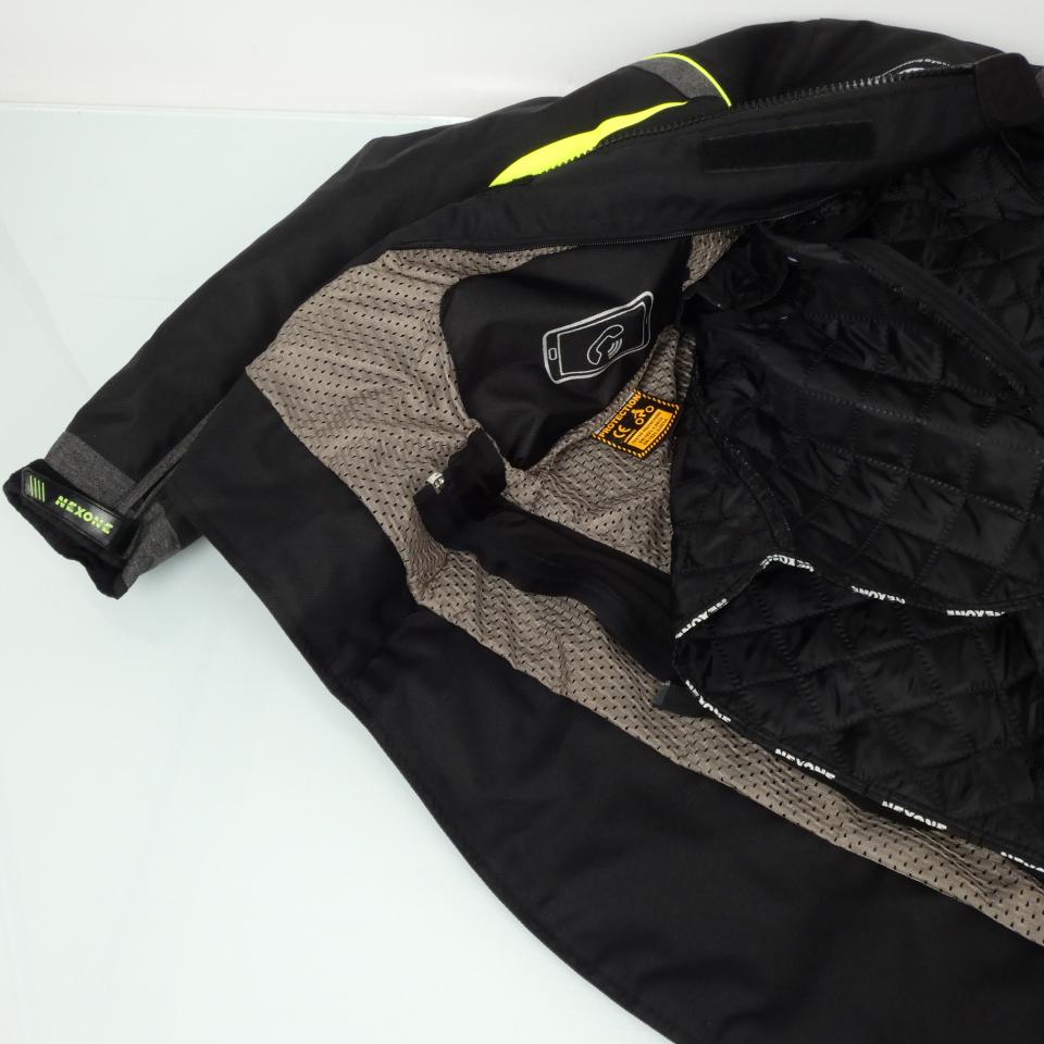 Blouson veste moto Nexone noir gris chiné jaune fluo pour homme Taille XL Neuf