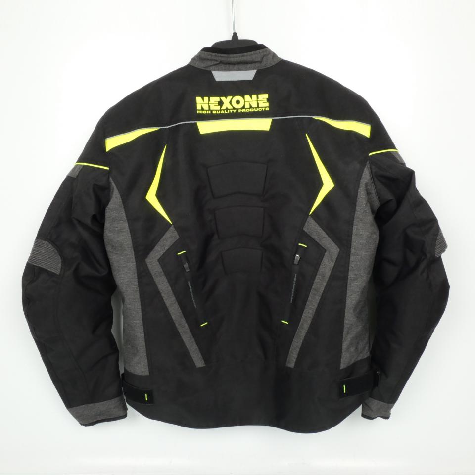 Blouson veste moto Nexone noir gris chiné jaune fluo pour homme Taille XL Neuf