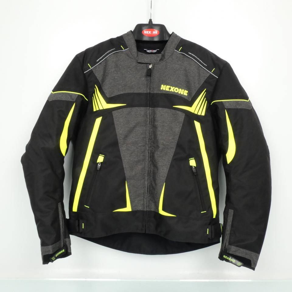 Blouson veste moto Nexone noir gris chiné jaune fluo pour homme Taille XL Neuf