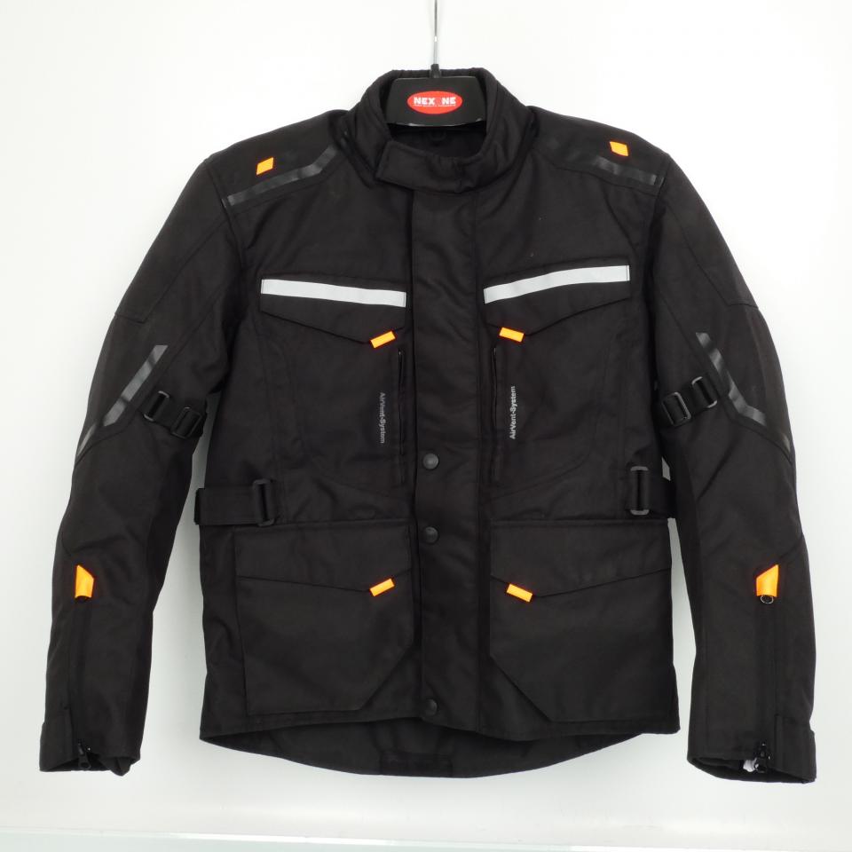 Blouson moto Nexone Touring Adventure noir orange fluo pour homme Taille L