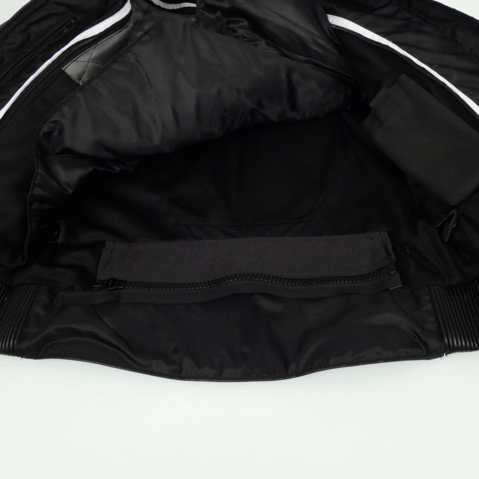 Blouson veste moto cuir noir blanc pour femme taille 36 Lady protection CE Neuf