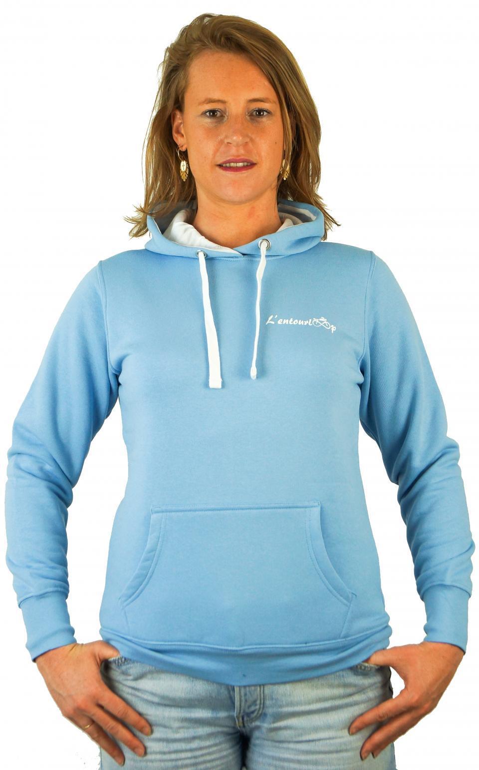 Sweat capuche pour moto Femme L'Entourloop Original Bleu clair taille S Lady