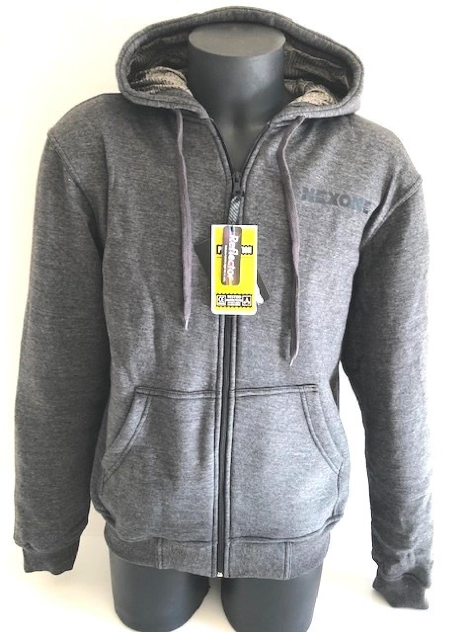 Sweat à capuche pour moto route Nexone taille M gris protection dorsale homologué CE