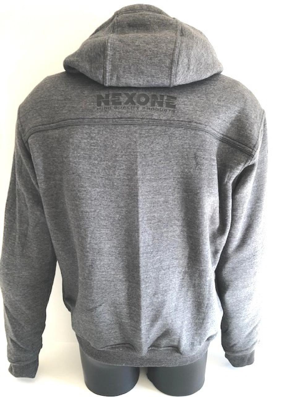 Sweat à capuche pour moto route Nexone taille L gris protection dorsale homologué CE