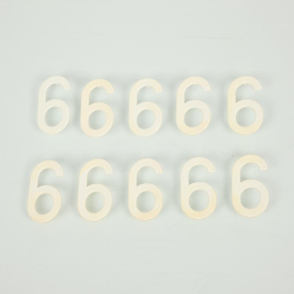 Chiffre 6 blanc pour plaque d'immatriculation moto Tiflex H45mm Neuf