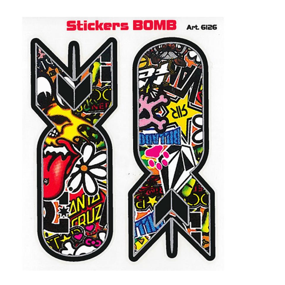 Autocollant stickers Bombing Bombe multicolore pour scooter cyclomoteur moto 