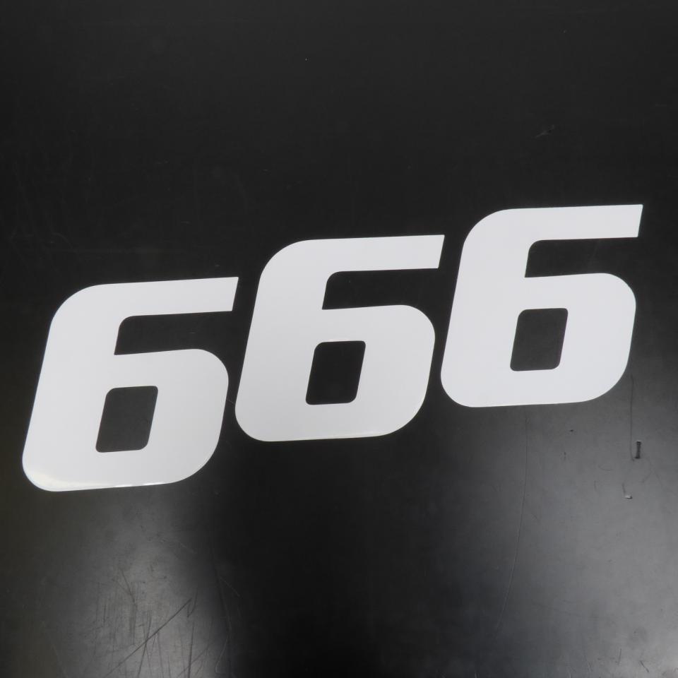 3 autocollant stickers numéro de course adhésif chiffre 6 blanc 20x25cm pour moto