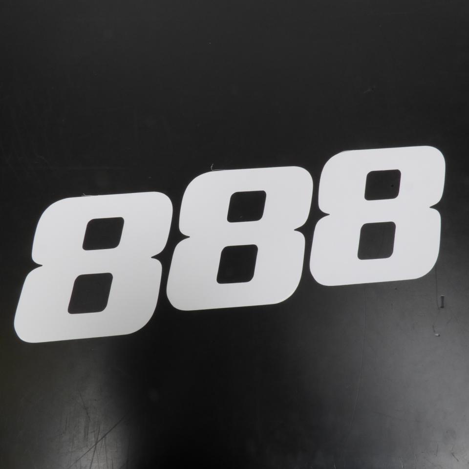 3 autocollant stickers numéro de course adhésif chiffre 8 blanc 20x25cm pour moto