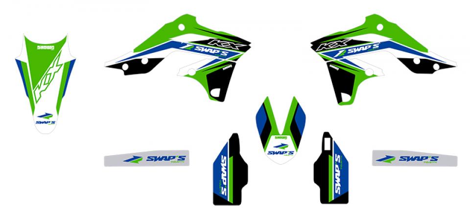 Autocollant stickers Swaps pour Moto Kawasaki 250 Kx-F 4T 2013 à 2016 Neuf