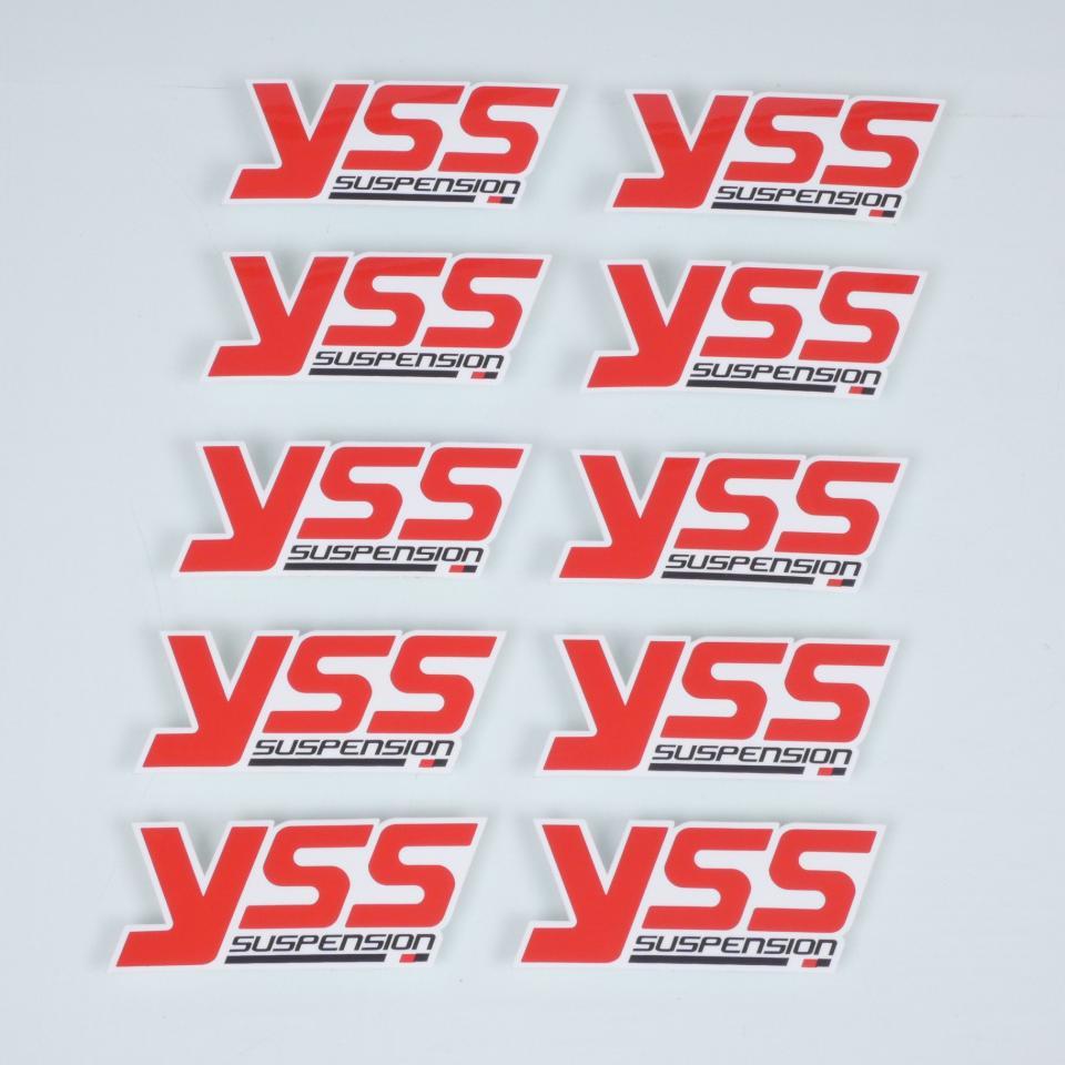 Autocollant stickers YSS Suspension rouge blanc noir pour moto 30x75mm par 10