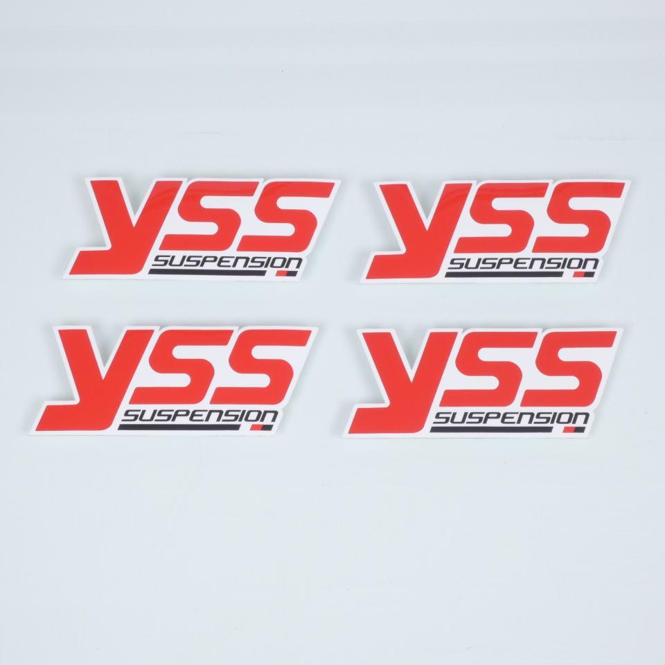 Autocollant stickers YSS Suspension rouge blanc noir pour moto 50x115mm par 4