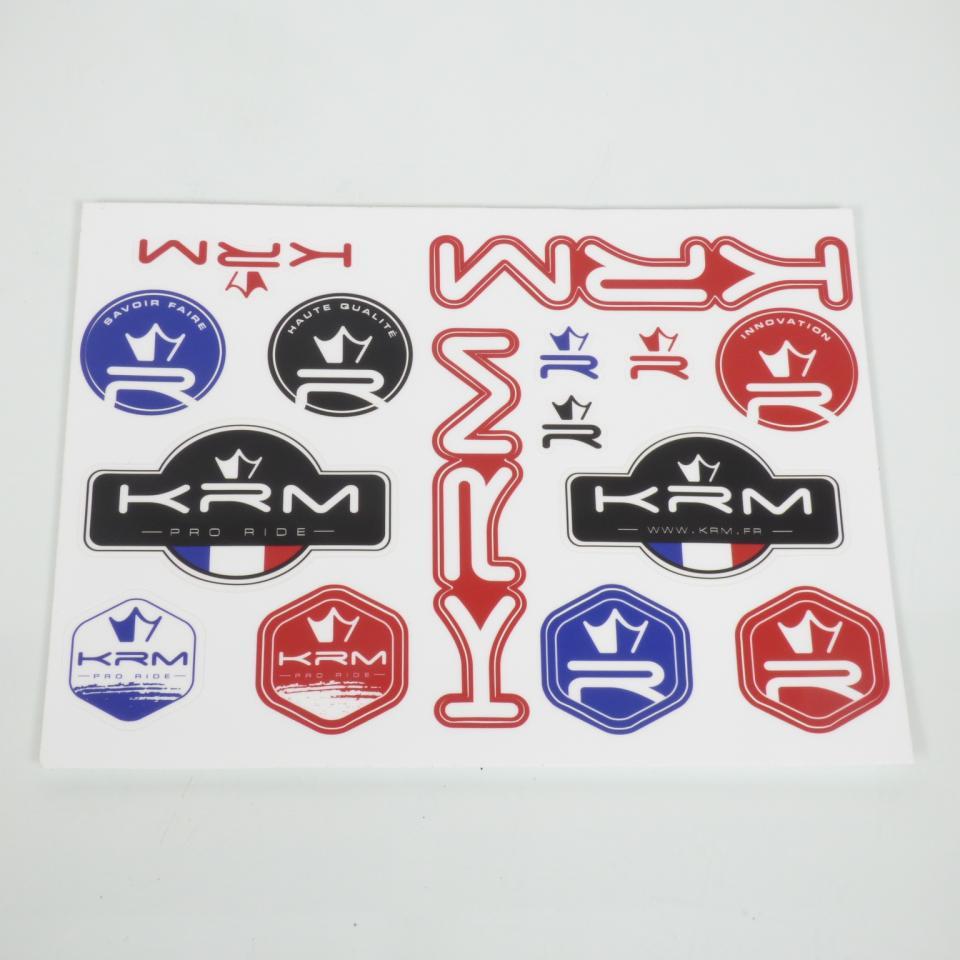 Planche de 15 autocollant stickers KRM Pro Ride rouge noir bleu pour moto