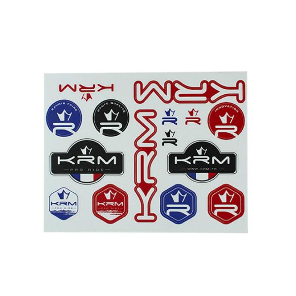 Planche de 15 autocollant stickers KRM Pro Ride rouge noir bleu pour moto