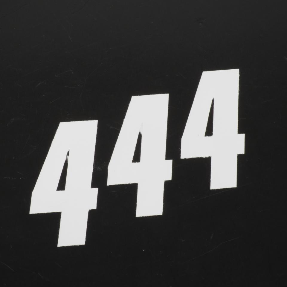 3 sticker autocollant numéro de course quatre 4 blanc Blackbird 100x50 pour moto