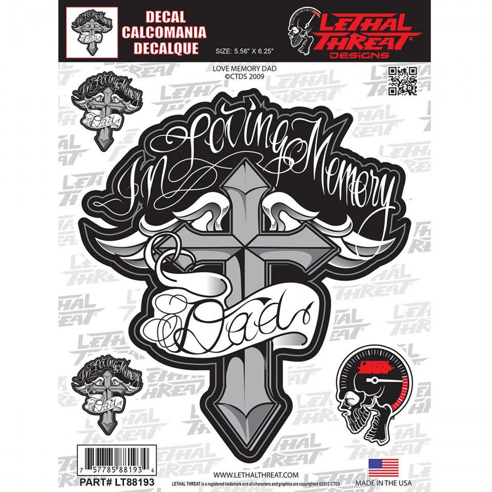 Autocollant stickers LETHAL THREAT pour pour Moto Neuf