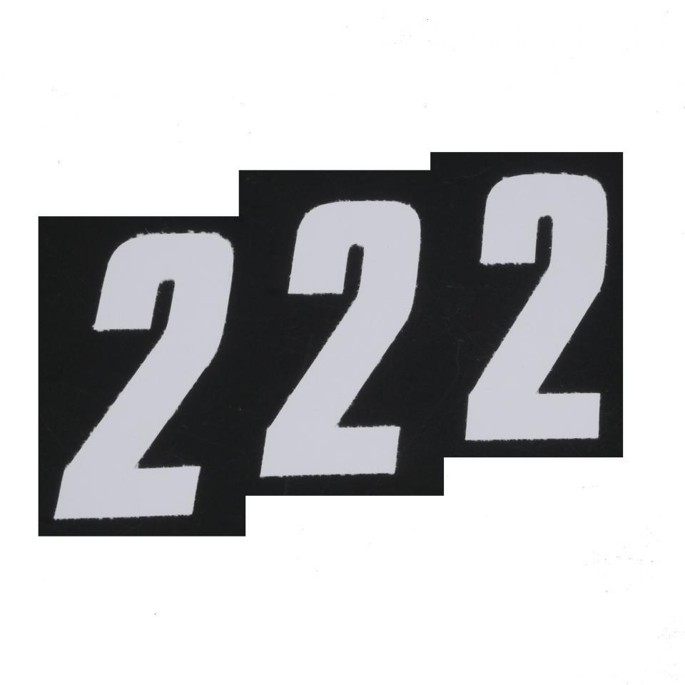 Sticker autocollant numéro course deux 2 blanc Blackbird 100x44 pour moto Neuf