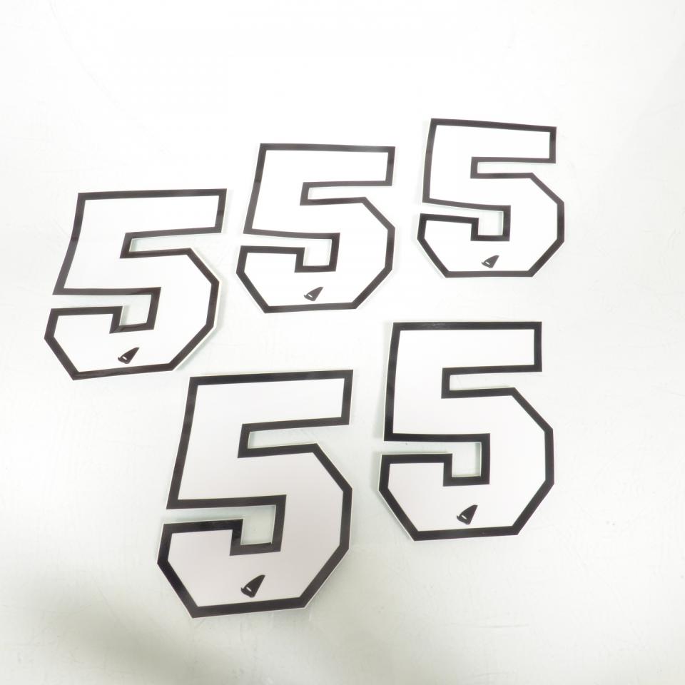 Autocollant stickers UFO pour moto Numéro 5 blanc 130x100mm Neuf