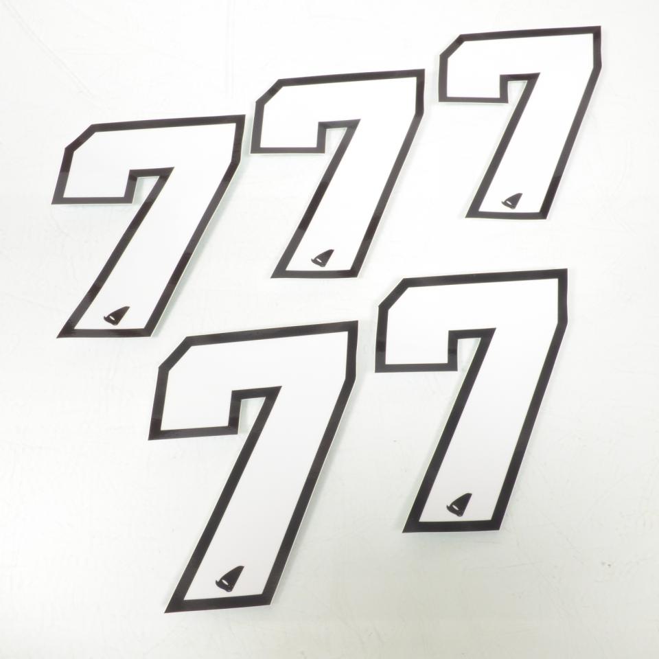 Autocollant stickers UFO pour moto Numero 7 blanc 130x98mm Neuf