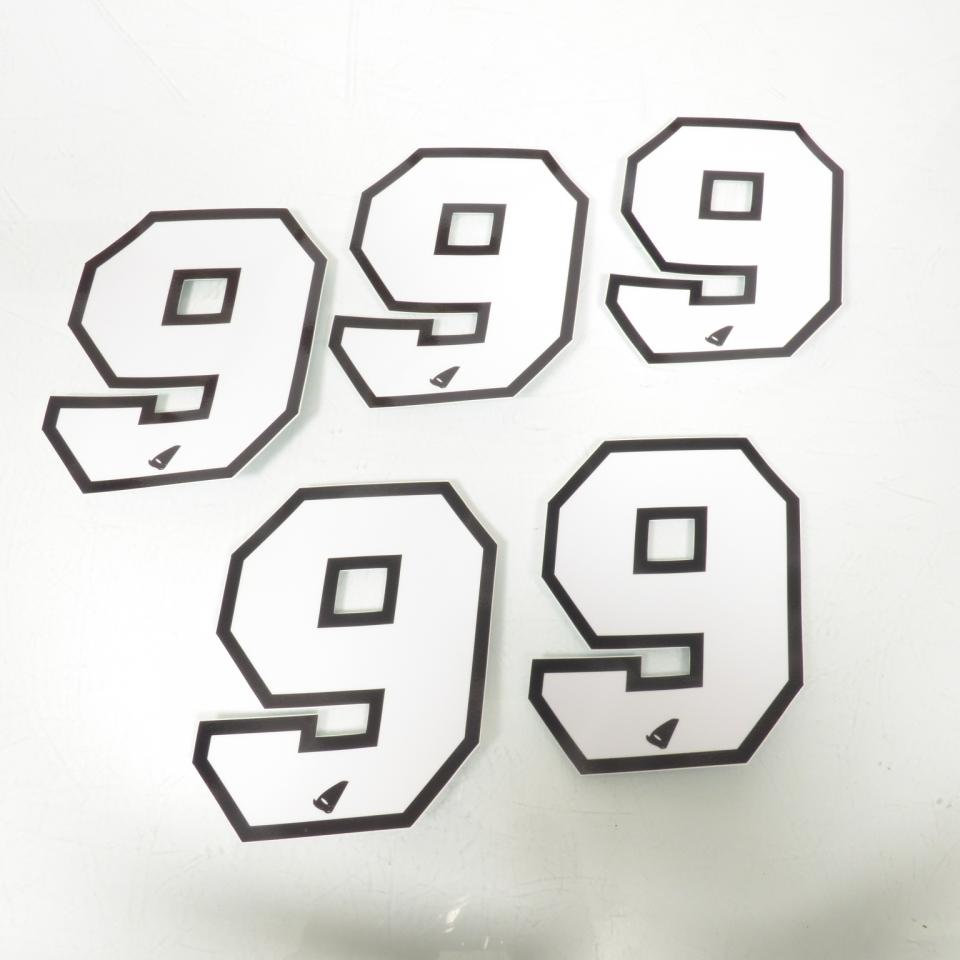 Autocollant stickers UFO pour moto Numero 9 blanc 130x102mm Neuf