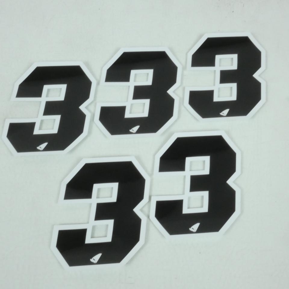 Autocollant stickers UFO pour moto Numero 3 noir 130x100mm Neuf