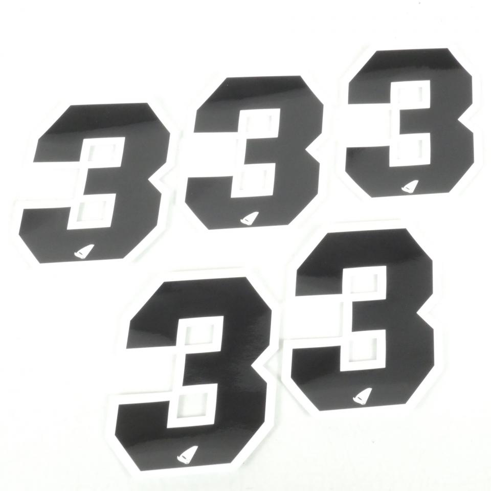 Autocollant stickers UFO pour moto Numero 3 noir 130x100mm Neuf