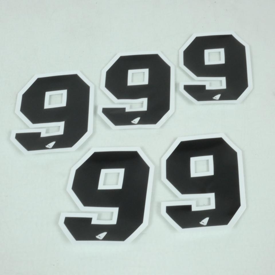 5 Autocollants stickers UFO pour moto Numero 9 noir 130x100mm Neuf