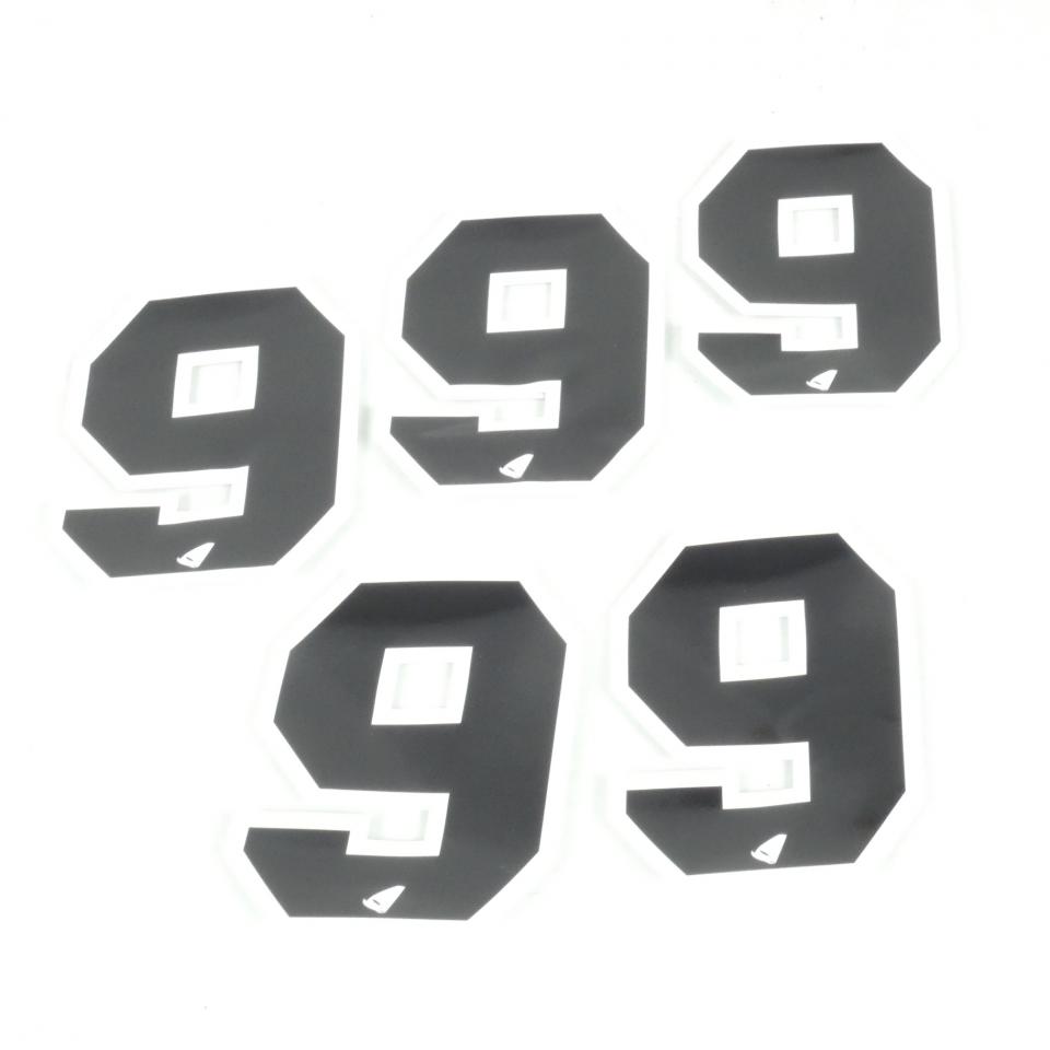 5 Autocollants stickers UFO pour moto Numero 9 noir 130x100mm Neuf